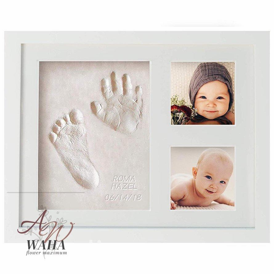 赤ちゃん 手形 足型 フォトフレーム 写真立て ベビープリント 出産祝い 誕生日 新生児 男の子 女の子 プレゼント ギフト ベビーフォトフ
